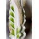  Wedding Candle Chistening/ Baptism Candle - Wheat Ear Design Handmade Sculpted Candle with Two Carved Ends