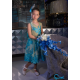 Blue Lace Flower Design Dress