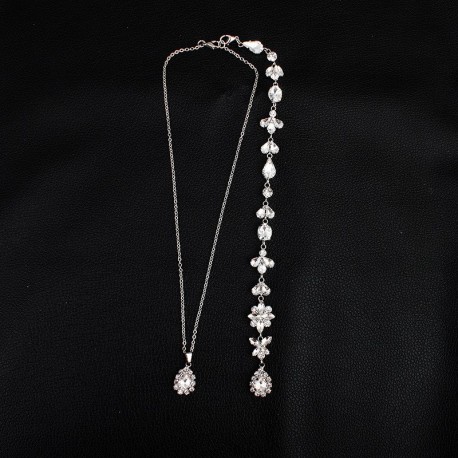 Back Silver Ringstones Neckelss