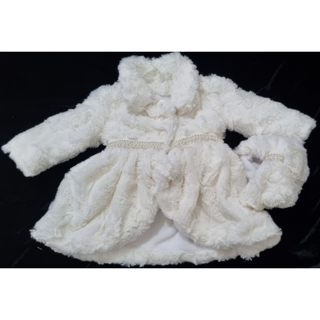 Ivory Baby Coat with Turban