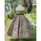 Luxury Green Velvet Princess Dress with Floral Design